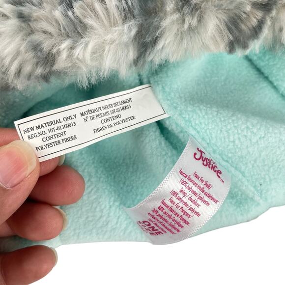 Justice Animal Print Faux Fur Hat Letter N - Picture 7 of 8